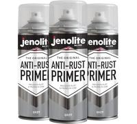 JENOLITE Spray per primer antiruggine | GRIGIO | Primer in metallo ad alte prestazioni | Protegge da ruggine e corrosione | 3 x 400 ml