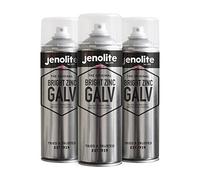 JENOLITE Vernice spray aerosol zincatura brillante| ARGENTO | Primer e finitura all-in-one | Ideale per tagli e saldature | Protezione superiore contro ruggine e corrosione | 3 x 500ml