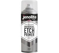 JENOLITE Vernice spray universale | Grigio | Primer acido ad alte prestazioni per superfici difficili tra cui alluminio, acciaio zincato, acciaio inossidabile e la maggior parte delle superfici