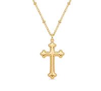 Jenosy Collana Donna in Ottone Placcato Oro 18K con Pendente a Croce Girocollo Donna Collane Gioielli Creativi per Donne Ragazza Regali di Pasqua Charms