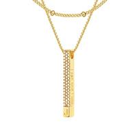 Jenosy Collana Strati per Donne Lettere Collana Personalizzata con Nome J Pendente a Barra Collana Oro 18k Gioielli Di Moda Per Donne Ragazze