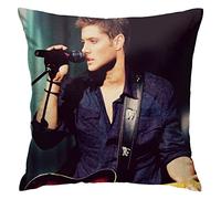Jensen Ackles - Federa per cuscino in peluche a doppia faccia per camera da letto, soggiorno, 45 x 45 cm