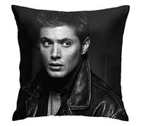 Jensen Ackles - Federa per cuscino in peluche a doppia faccia per camera da letto, soggiorno, 45 x 45 cm