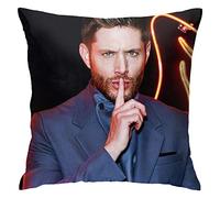 Jensen Ackles - Federa per cuscino in peluche a doppia faccia per camera da letto, soggiorno, 45 x 45 cm