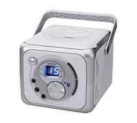 Jensen CD-555 Bluetooth Portable Music System - CD Player & FM Radio (Silver)