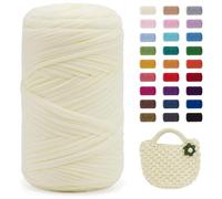 JeogYong Gomitolo di filato per magliette, 400 g di filato elastico per uncinetto, tessuto in poliestere spesso per lavori a maglia a mano, per borse, cestini/tappeti, decorazioni per la casa