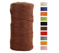 JeogYong Spago Juta Corda di Juta 2mm x 100m, Naturale 3 Strati Spago da Giardino, Corda di Iuta Spessa per Decorazioni Floreali, Fai Da Te, per Confezionare Regali (Caffè)