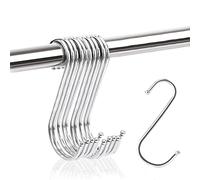 JeoPoom 10 Pezzi Gancio in Acciaio INOX a Forma di S, Ganci a S in Metallo Resistente per Utensili da Cucina, Bagno, Casa, Officina, Garage, Ufficio, Armadio(Grande, 11,5 * 7,1 CM)