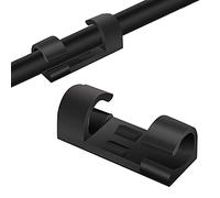JeoPoom 20 Pezzi Fermacavo Autoadesivo, Clip Cavo Fermacavi Supporto, Ganci Fermacavi con Adesivo 3M, Gestione Cavi Organizer per Cavi da Scrivania(Nero)