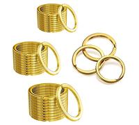 JeoPoom 30pcs Portachiavi Anelli Spaccati Rotondi Piatti Portachiavi, 3 Misure 20mm 25mm 30mm, Anelli Portachavi Portaoggetti per Portachiavi Chiavi Organizzazione Artigianato Fai da Te