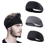 JeoPoom Fasce Sportiva Capelli[3 Pezzi], Antiscivolo umidità Ampia Fascia per Capelli, Fasce Antisudore, Fascia da Ginnastica per Uomini e Donne,Yoga, Jogging