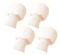 Jeorywoet 2 Paia Scaldamuscoli Scaldamuscoli Fuzzy Bianchi Polsini e Polsini per Stivali Lavorati a Maglia Pelosi per Donne Ragazze Inverno