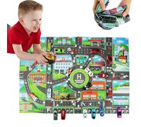 Jeorywoet 33x23 Pollici Tappetino da Gioco per Auto Impermeabile Tessuto Non Tessuto Tappetino per Auto Giocattolo Pieghevole Antiscivolo Tappeto Stradale educativo per Bambini