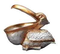 Jeorywoet Ciotola chiave per tavolo da ingresso Statua di pellicano in resina Bocca Piatto di caramelle unico Divertente decorativo Cattura tutte le ciotole per la casa