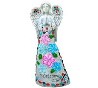 Jeorywoet Giardino da 14, 2 Pollici con Statua in Resina Impermeabile a Illuminazione Solare a 6 LED per la Decorazione di tombe da Cortile all'aperto