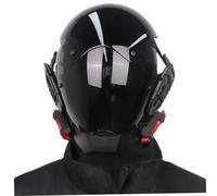 Jeorywoet Maschera per cosplay, maschera punk a LED a LED Rosso Casco punk regolabile futuristico con copricapo Cyber per adulti cosplay, discoteca, feste di compleanno, cyber, style1