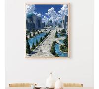 JEPGFOU 5D Diamond Painting Adulti, Architettura Diamond Painting Kit Completo, Cielo Diamantini Crystal Art, Strass Ricamo a Punto Croce, Hobby Creativi Adulti Decorazioni Casa 50x70 cm PjY6433 6-S