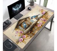 JEPGFOU Tappetino per Mouse da Gioco Grande Esteso 1000x400x3mm, XXL Tappetino Mouse Blu, Uccello, Tappeto Pad con Base in Gomma Antiscivolo, Desk Mat per Ufficio PjY6126 F-D