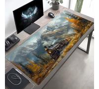 JEPGFOU Tappetino per Mouse da Gioco Grande Esteso 100x40 cm, XXL Tappetino Mouse Treno, Nero, Tappeto Pad con Base in Gomma Antiscivolo, Desk Mat per Ufficio PjY8076 6-8