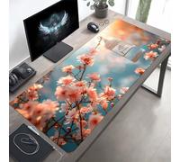 JEPGFOU Tappetino per Mouse da Gioco Grande Esteso 1200x600x3mm, XXL Tappetino Mouse Blu, Fiore, Tappeto Pad con Base in Gomma Antiscivolo, Desk Mat per Ufficio PjY5948 H-X