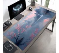 JEPGFOU Tappetino per Mouse da Gioco Grande Esteso 800x400x3mm, XXL Tappetino Mouse Paesaggio, Nero, Tappeto Pad con Base in Gomma Antiscivolo, Desk Mat per Ufficio PjY5604 1-3