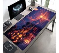 JEPGFOU Tappetino per Mouse da Gioco Grande Esteso 80x40 cm, XXL Tappetino Mouse Cielo, Nero, Tappeto Pad con Base in Gomma Antiscivolo, Desk Mat per Ufficio PjY9694 9-X