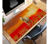 JEPGFOU Tappetino per Mouse Giallo, Tappetino Mouse Grande 1400x600x3mm, Idrorepellente Base in Gomma Antiscivolo Sottomano Scrivania, XXL Mousepad Cavallo con Bordi Cuciti per Ufficio PjY1787 C-G