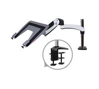 JEQGDLUI GST112T-LP20 Molla a gas in alluminio Full Motion Forte molla a gas Doppio braccio Supporto da tavolo for laptop Supporto girevole Passacavo Foro Morsetto Vassoio for notebook(Clamp base)