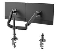 JEQGDLUI Staffa con molla a gas for monitor a doppia testa senza perforazione, staffa for schermo del computer desktop con passaggio libero del bilanciere