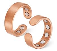 Jeracol 2 Pezzi Anelli Magnetici Calmara per Donna con Magneti 9X Ultra Forti, Anelli in Rame al 99% con Confezione Regalo e Taglia Regolabile, Regolabile, Rame