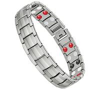 Jeracol Braccialetto magnetico da uomo, in acciaio al titanio con magneti ultra forti per alleviare il dolore in artrite e tunnel carpale, bracciale regolabile