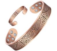 Jeracol Brazaletes - Braccialetto magnetico in rame, con 18 magneti di resistenza, unisex, in confezione regalo