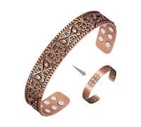 Jeracol Coppr - Braccialetto magnetico da uomo, 99% puro rame massiccio con 18 magneti ultra resistenti, braccialetto regolabile con confezione regalo