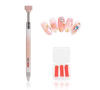 JERCLITY 1 pezzo arancione argento sfumato colore strass pick-up strumenti per nail art, 3 ricariche di cera per diamond art, penna di cera ricaricabile per pittura con diamanti per donne