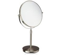 Jerdon Specchio da trucco da tavolo a due lati, con ingrandimento 5X e design girevole, portatile da 9 pollici di diametro in finitura nichel - Modello JP4045N