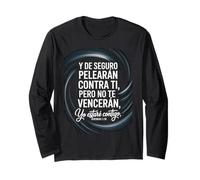 Jeremías 1:19 Spagnolo - No Te Vencerán, Yo Estaré Contigo Maglia a Manica