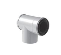 JEREMIAS TWPL308060/100 Tè di collegamento 87° Ø60/100mm con ispezione bianco