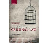 Jeremy Horder Ashworth's Principles of Criminal Law (Tascabile)