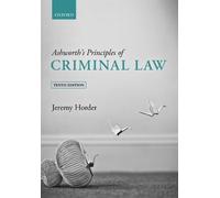 Jeremy Horder Ashworth's Principles of Criminal Law (Tascabile)
