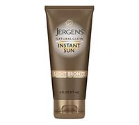 Jergens Natural Glow Instant Sun Sunless abbronzante idratante + bronzer, autoabbronzante, bronzo chiaro, per abbronzatura dall'aspetto naturale, 170 g