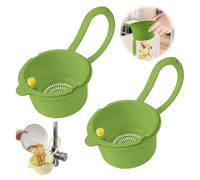Jerhyun 2 Pezzi Cestino Scolapiatti da Lavello, Filtro Lavandino Rimovibile Adatto per Pulire e Riordinare Cucina (Verde)