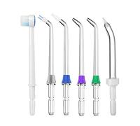 Jerilla 6 Pezzi Testine di Ricambio per Idropulsore Dentale per Waterpik | Set di Ugelli Multifunzionali, Alta Luminosità, Anticorrosione, Design Aerodinamico e Classificazione per Colori