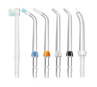 Jerilla 6 Pezzi Testine di Ricambio per Idropulsore Dentale per Waterpik | Set di Ugelli Multifunzionali, Alta Luminosità, Anticorrosione, Design Aerodinamico e Classificazione per Colori