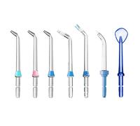 Jerilla 7 Pezzi Testine di Ricambio per Idropulsore Dentale per Waterpik | Set di Ugelli Multifunzionali, Alta Luminosità, Anticorrosione, Design Aerodinamico e Classificazione per Colori