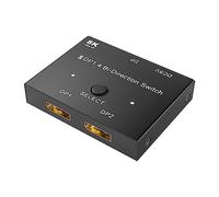 Jerilla Interruttore Displayport Commutatore DP 1.4 Bi-direzionale 8K Splitter DP Convertitore 2 In 1 Out/1 In 2 Out, 8K@60Hz 4K@144Hz per PC Host Laptop Monitor TV Proiettore