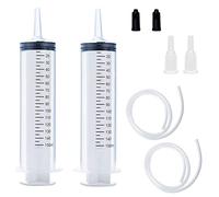 Jeringa de plástico, paquete de 2 jeringas de 150 ml con manguera, para laboratorios científicos, fábricas y uso diario