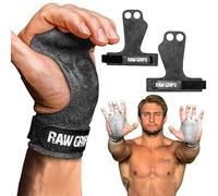 JerkFit Raw Grips, 2 dita in pelle ginnastica Grips con piena protezione di palma (XL)