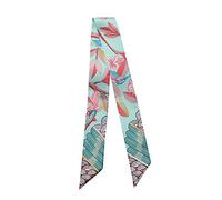 JERLA 100% Mulberry seta Sciarpa Testa Del Nastro Dei Capelli Della Borsa Maniglia Wrap Cravatta Bundle Sciarpa Fazzoletto Da Collo Sciarpa per le donne, Ramo Blu