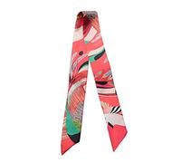 JERLA 100% Mulberry seta Sciarpa Testa Del Nastro Dei Capelli Della Borsa Maniglia Wrap Cravatta Bundle Sciarpa Fazzoletto Da Collo Sciarpa per le donne, Uccello Arancione Rosso