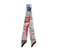 JERLA 100% Mulberry silk Scarf Head Hair Ribbon Bag scarf Handbag Handle wrap Tie Bundle Neckerchief Scarf for women (Reyurez red)